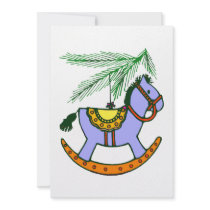 Rocking Horse Christmas Ornament Custom Announcements