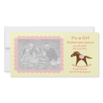 Rocking Horse It's a Girl Photo Card