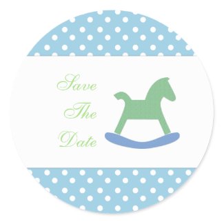 Rocking Horse Save The Date Stickers sticker