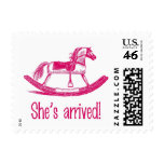 Rocking Horse She's Arrived! postage