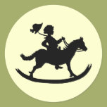 Rocking horse round sticker