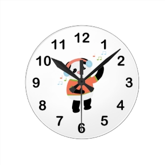 Rocking Panda Bear Wall Clock