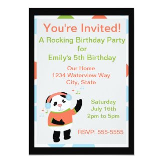 Rocking Panda Birthday Invitation