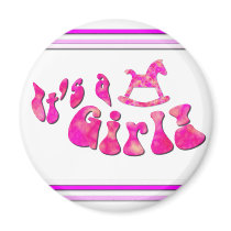 Rockinghorse: It's a Girl! magnets by SuanSKatra Rockinghorse: It's a Girl! magnets