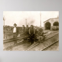 Rockland, Maine Lime Rock Railroad Workers Poster