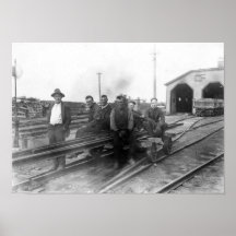 Rockland, Maine Lime Rock Railroad Workers Poster