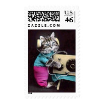 Rock'N Cool Cat Postage Stamps