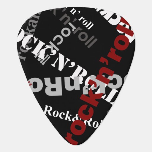 rock'n roll black guitar pick Zazzle