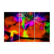 Rock'n'roll Heart, Triptych Print posters