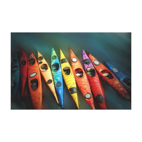 Rockport Kayaks Painting wrappedcanvas