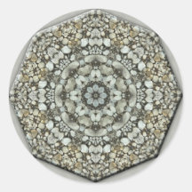 Rocks Mandala Design Round Stickers