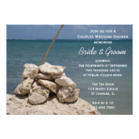 Rocks on Beach Couples Wedding Shower Invitation