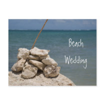 Rocks on Beach Wedding Announement postcards