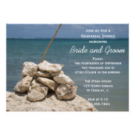 Rocks on Beach Wedding Rehearsal Dinner Invitation