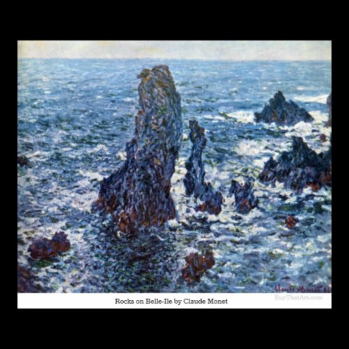 Rocks on Belle-Ile by Claude Monet Poster