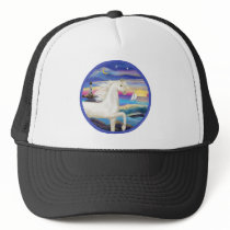Rocks-Sea-White Arabian Horse hats by heartsonggallery Rocks-Sea-White Arabian Horse hats