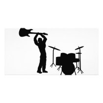 Rockstar drum guitar smasher photo cards