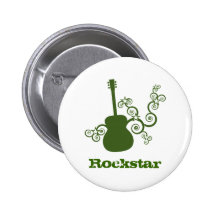 Rockstar Guitar Button, Green