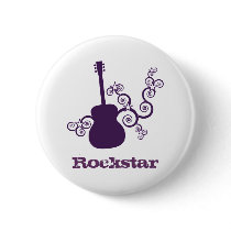 Rockstar Guitar Button, Purple