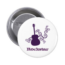 Rockstar Guitar Button, Purple