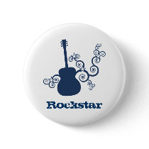 Rockstar Guitar Button, Royal Blue