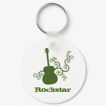 Rockstar Guitar Keychain, Green