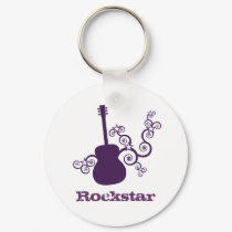 Rockstar Guitar Keychain, Purple
