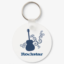 Rockstar Guitar Keychain, Royal Blue