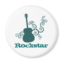 Rockstar Guitar Magnet, Dark Teal