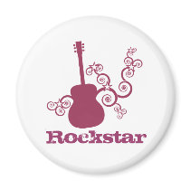 Rockstar Guitar Magnet, Fuchsia