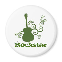 Rockstar Guitar Magnet, Green