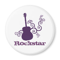 Rockstar Guitar Magnet, Purple