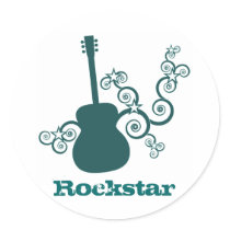 Rockstar Guitar Stickers, Dark Teal