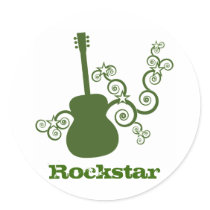 Rockstar Guitar Stickers, Green