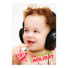 Rockstar Holiday Photo Card - Fa La La Singing