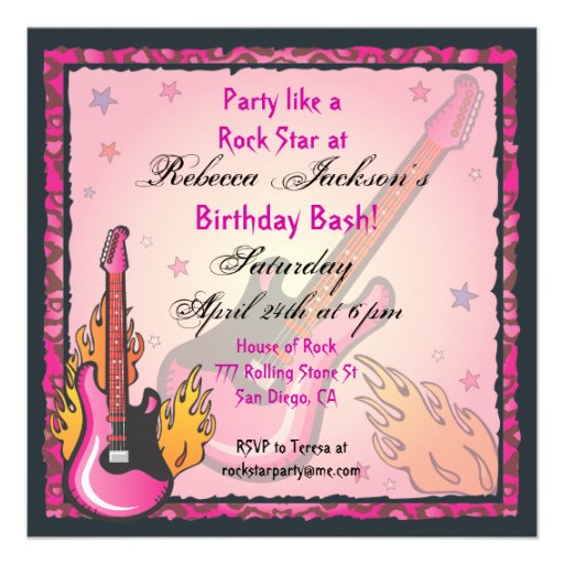 RockStar Party Invitations