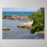 Rocky Beach, Negril, Jamaica Photo on Canvas, Larg posters