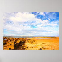 Rocky beach with beautiful sky, Scotland Posters