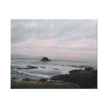 Rocky Cambria, California,  Coastline at Sunset Stretched Canvas Prints