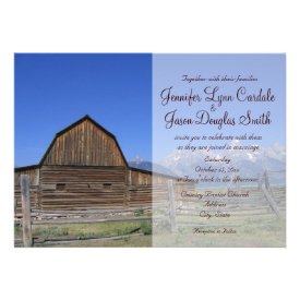 Rocky Mountain Barn Country Wedding Invitations
