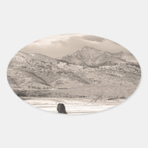 Rocky Mountain Colorado Longs Peak Country Morning Oval Stickers