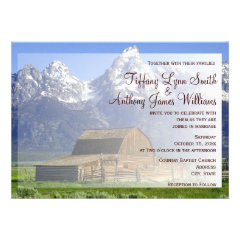 Rocky Mountain Country Barn Wedding Invitations