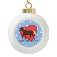 Rocky Mountain Horse Heart White Christmas Trees Ornaments