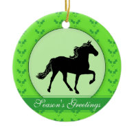Rocky Mountain Horse Holly Season's Greetings Christmas Tree Ornaments