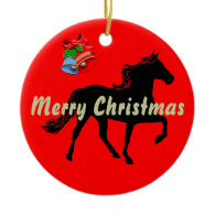 Rocky Mountain Horse Silhouette Merry Christmas Christmas Tree Ornaments
