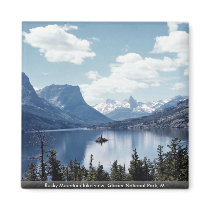Rocky Mountain lake view, Glacier National Park, M Refrigerator Magnet