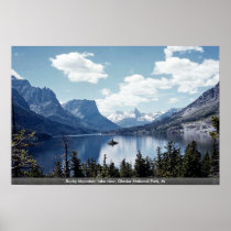 Rocky Mountain lake view, Glacier National Park, M posters