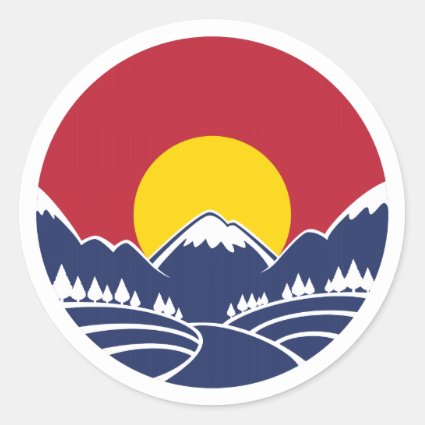 Rocky Mountain Sunset Logo Sticker