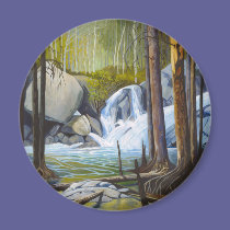 Rocky Mountain Watefall - "Raging Solitude" magnets