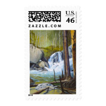 Rocky Mountain Watefall - "Raging Solitude" Postage Stamps